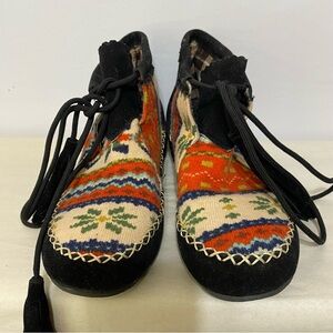 Fashion Womens Boho Moccasin Ankle Boots Shoes Tassel Shoe Lace Sz 7.5